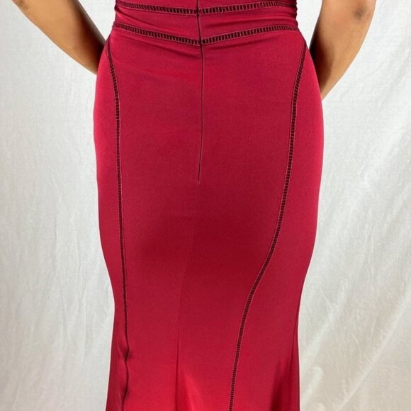 Marchesa Notte Burgundy Red Vine Formal Gown $995 - Picture 9 of 13